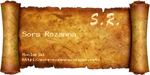 Sors Rozanna névjegykártya